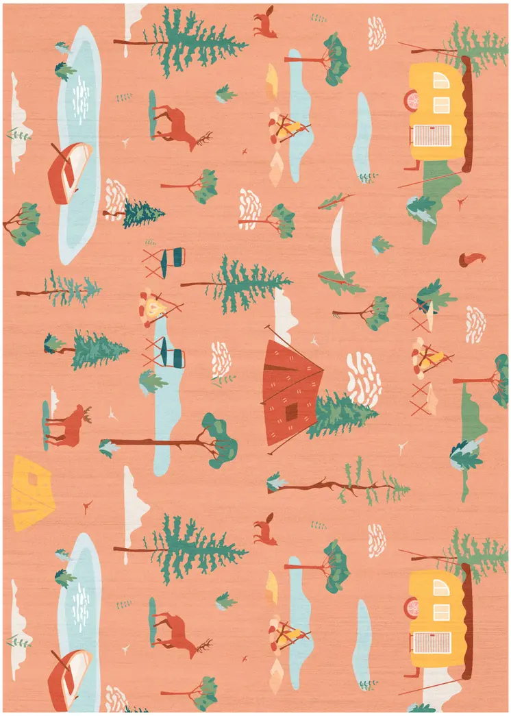 4' X 5' Orange Indoor Outdoor Area Rug