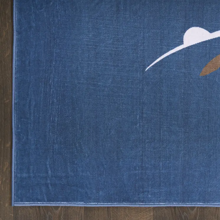 4' X 6' Blue Indoor Outdoor Area Rug