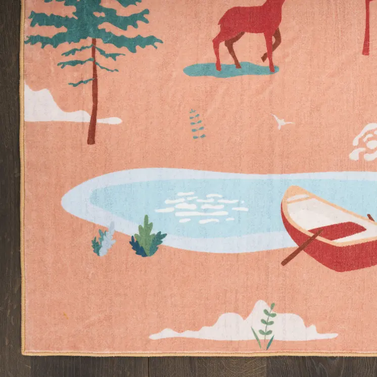 5' X 7' Orange Indoor Outdoor Area Rug