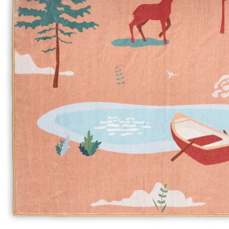 5' X 7' Orange Indoor Outdoor Area Rug