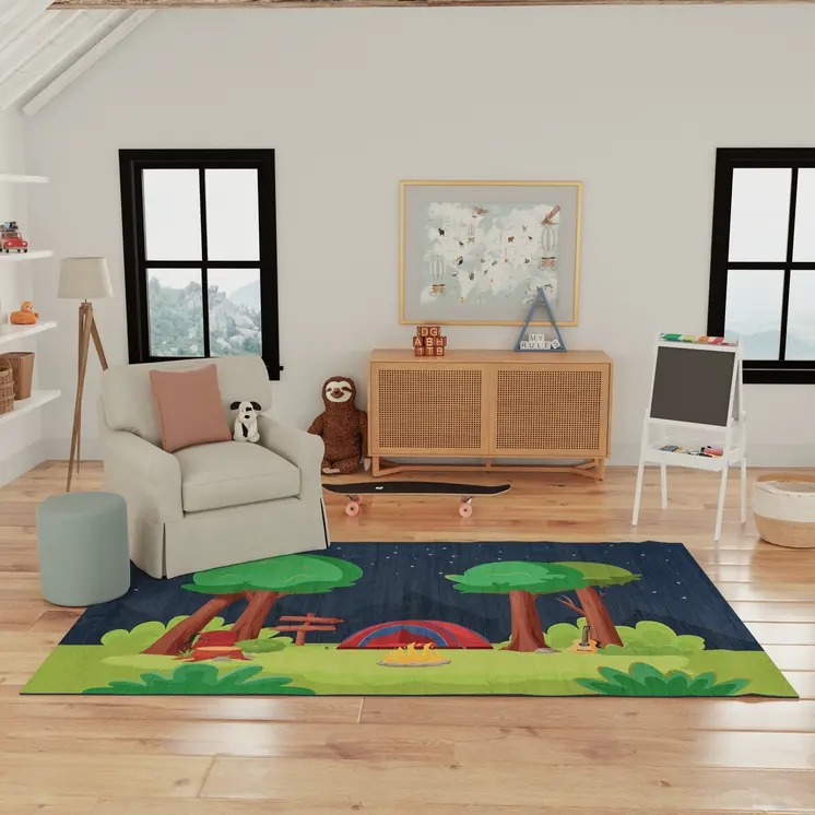 7' X 9' Navy Blue Indoor Outdoor Area Rug