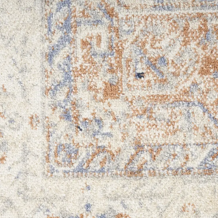 10' X 14' Beige And Blue Floral Indoor Outdoor Area Rug