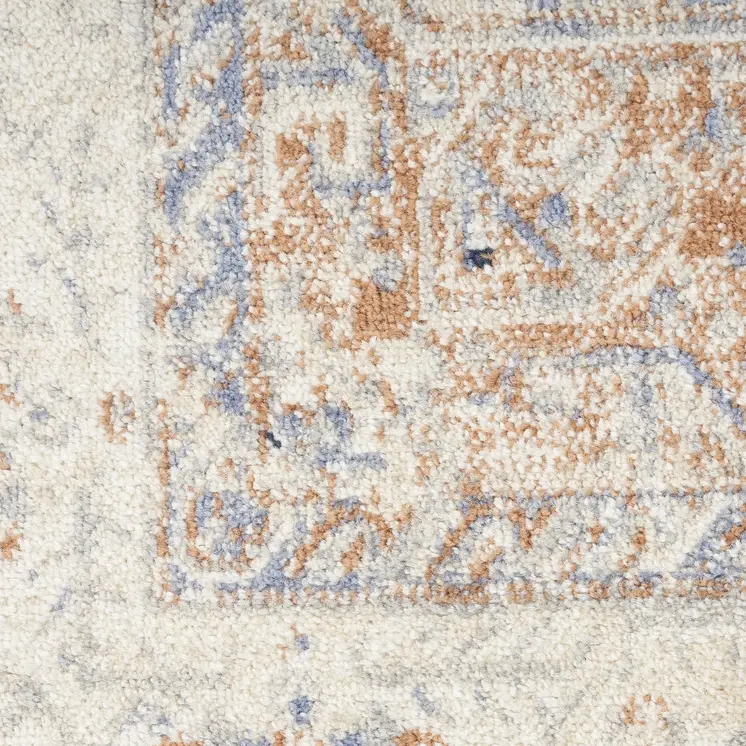 10' X 14' Beige And Blue Floral Indoor Outdoor Area Rug