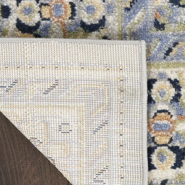 10' X 14' Blue Floral Indoor Outdoor Area Rug