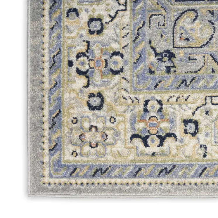10' X 14' Blue Floral Indoor Outdoor Area Rug