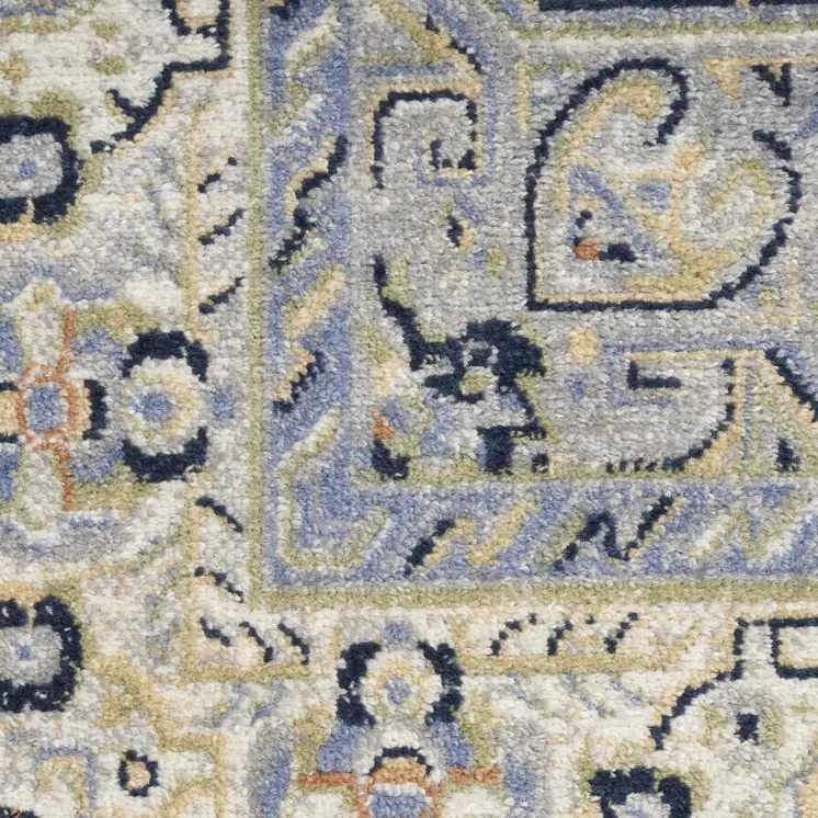 10' X 14' Blue Floral Indoor Outdoor Area Rug