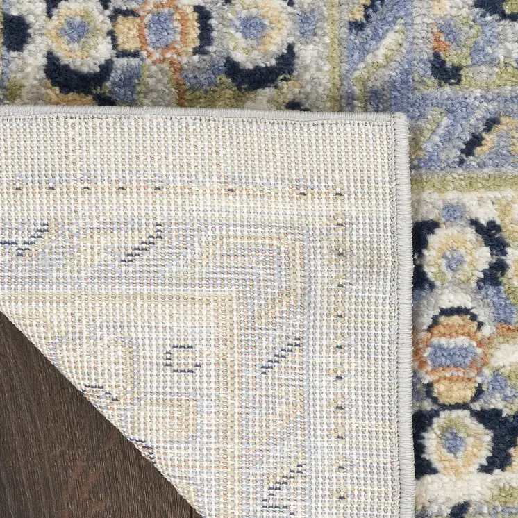 10' X 14' Blue Floral Indoor Outdoor Area Rug