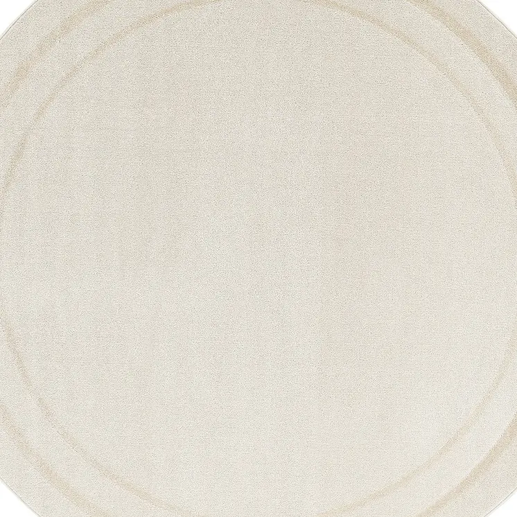 4' Ivory And Gold Round Indoor Outdoor Area Rug