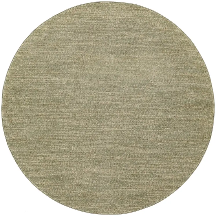 4' Green And Gold Round Abstract Indoor Outdoor Area Rug