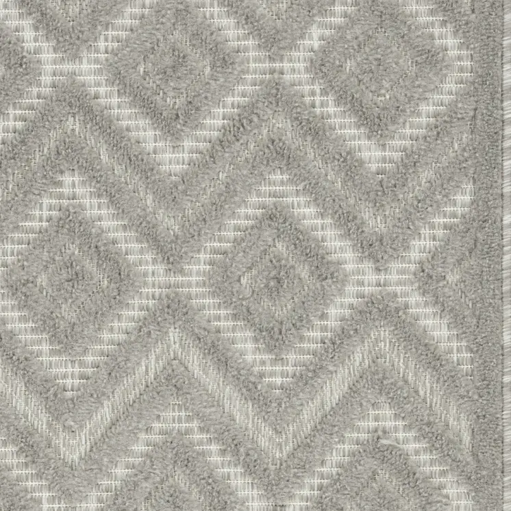 2' X 4' Silver And Gray Geometric Indoor Outdoor Area Rug