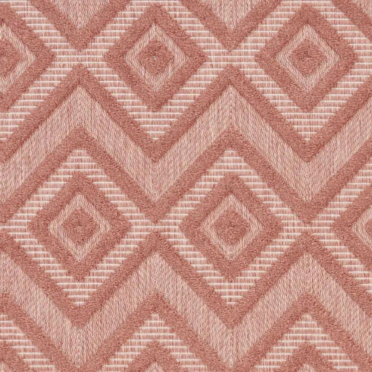 2' X 4' Coral And Orange Geometric Indoor Outdoor Area Rug