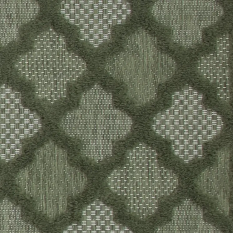 2' X 4' Dark Green And Light Green Geometric Indoor Outdoor Area Rug