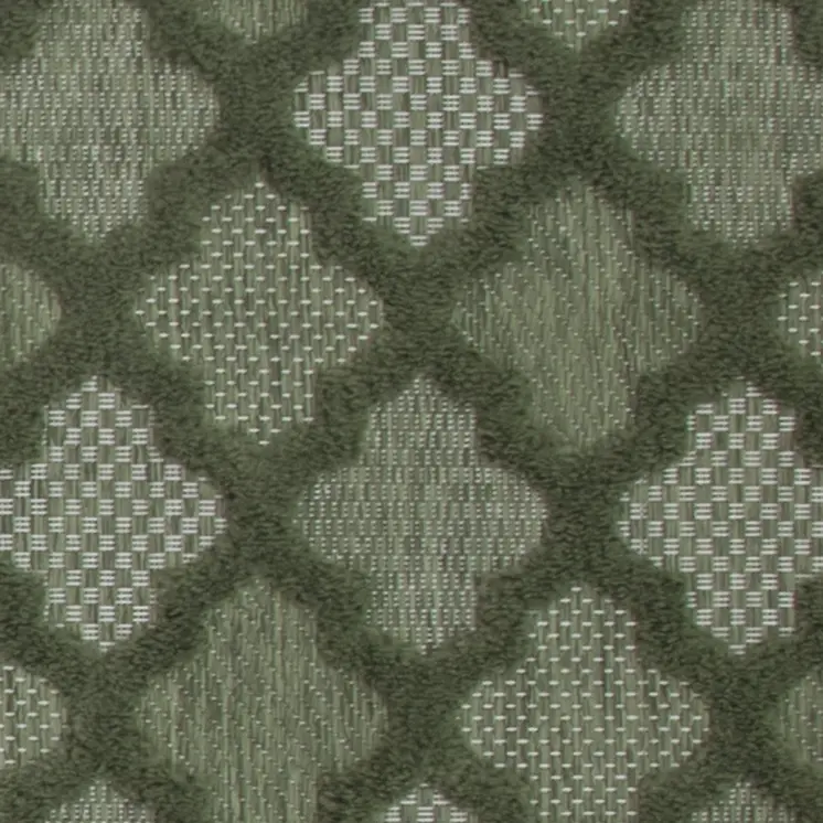 2' X 4' Dark Green And Light Green Geometric Indoor Outdoor Area Rug