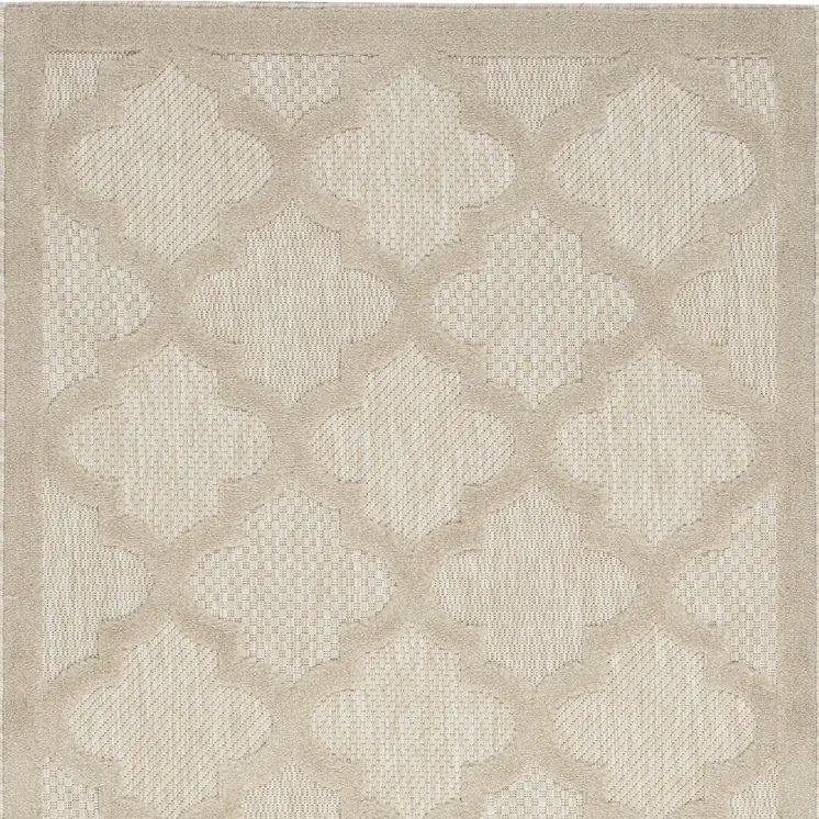 2' X 4' Cream And Beige Geometric Indoor Outdoor Area Rug