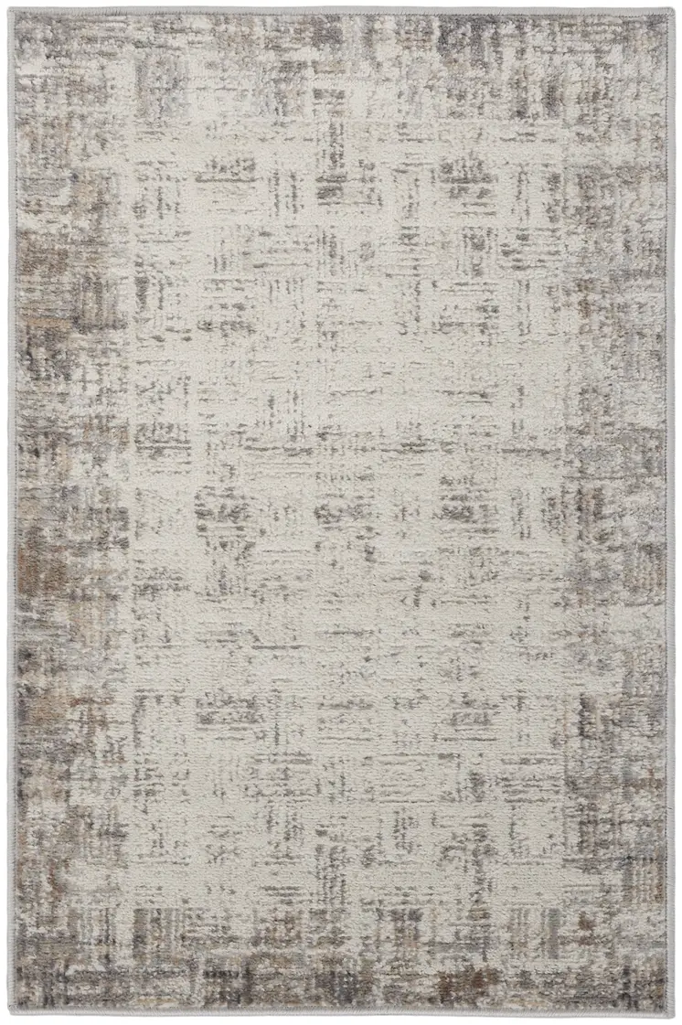 2' X 3' Blue Floral Power Loom Area Rug