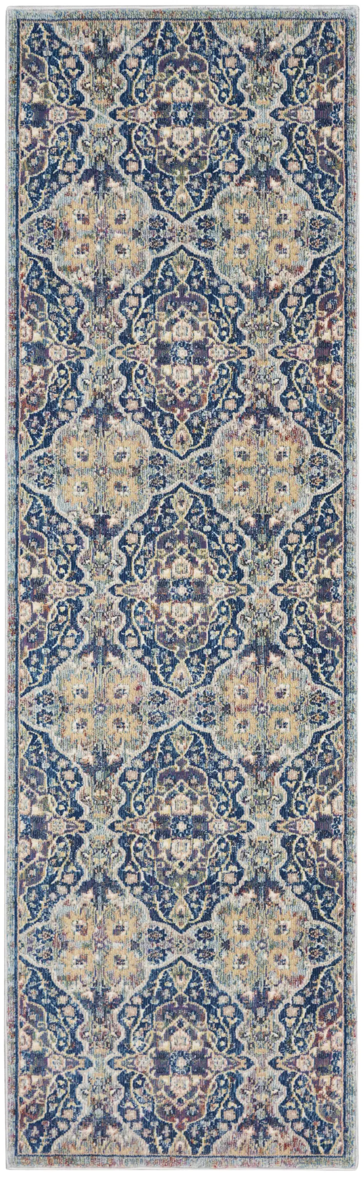 2' X 3' Aqua And Ivory Geometric Indoor Outdoor Area Rug