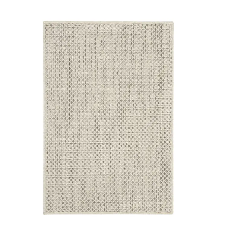 2' X 3' Ivory And Silver Geometric Indoor Outdoor Area Rug