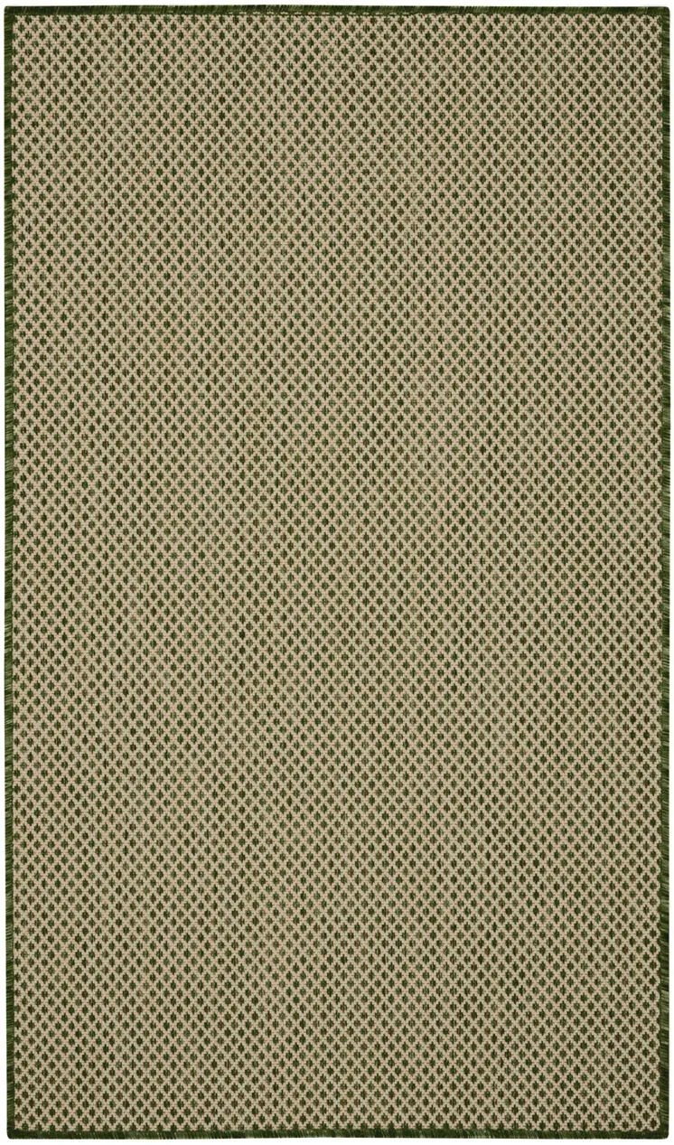 2' X 3' Green And Tan Geometric Indoor Outdoor Area Rug