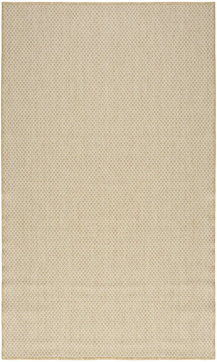 2' X 3' Natural And Tan Geometric Indoor Outdoor Area Rug