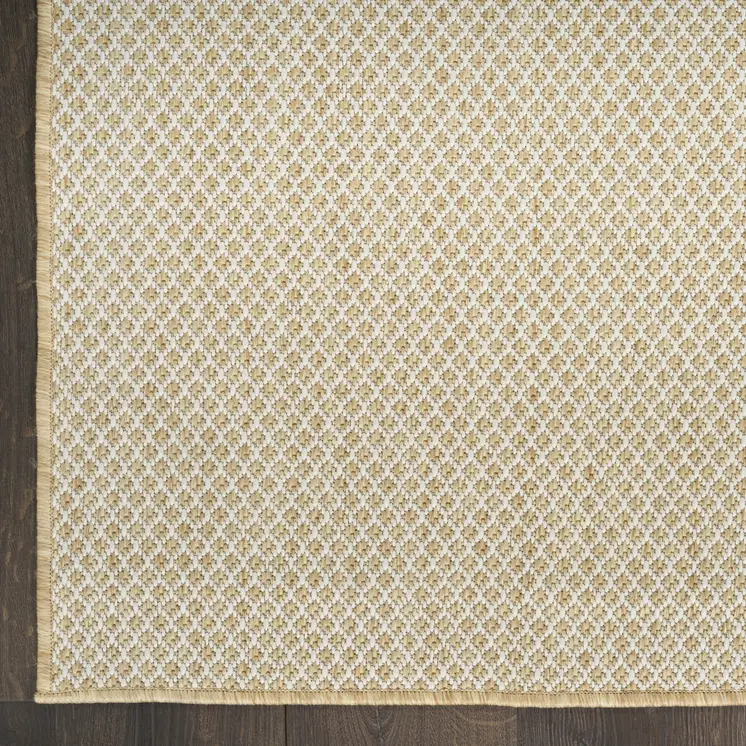 2' X 3' Natural And Tan Geometric Indoor Outdoor Area Rug