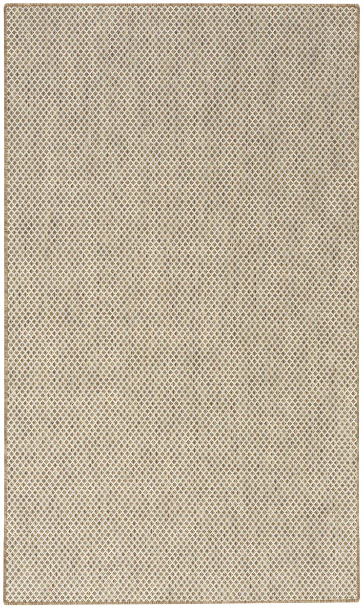 2' X 3' Natural And Ivory Geometric Indoor Outdoor Area Rug