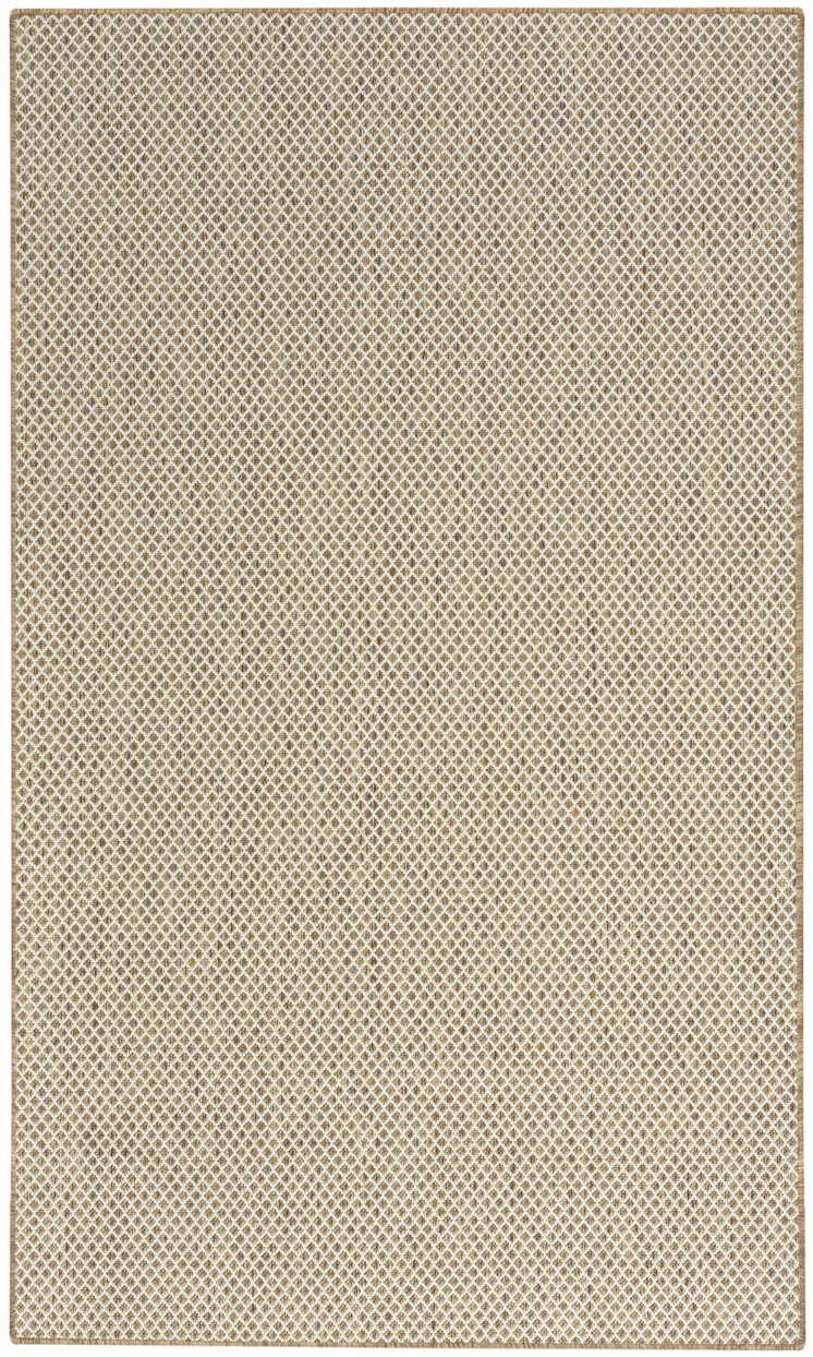 2' X 3' Natural And Ivory Geometric Indoor Outdoor Area Rug