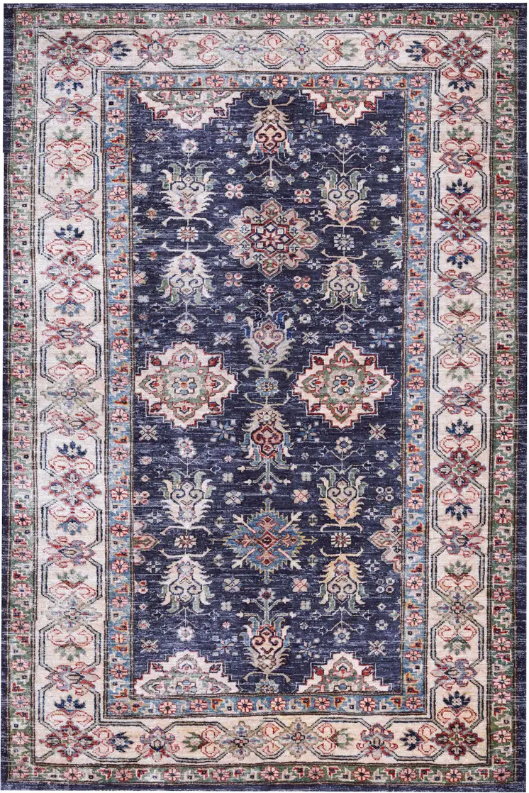 2' X 3' Blue Oriental Distressed Non Skid Area Rug