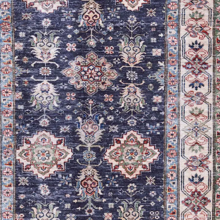 2' X 3' Blue Oriental Distressed Non Skid Area Rug