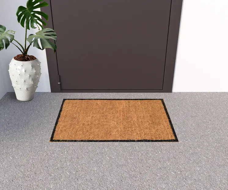 20" X 30" Brown and Black Coir Animal Print Outdoor Door Mat