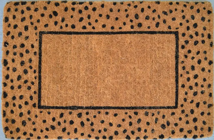 20" X 30" Brown and Black Coir Animal Print Outdoor Door Mat