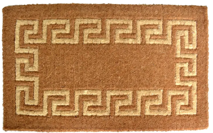 36" X 60" Brown Coir Greek Key Outdoor Door Mat
