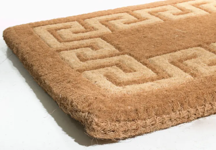 36" X 60" Brown Coir Greek Key Outdoor Door Mat