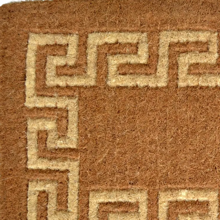 36" X 60" Brown Coir Greek Key Outdoor Door Mat