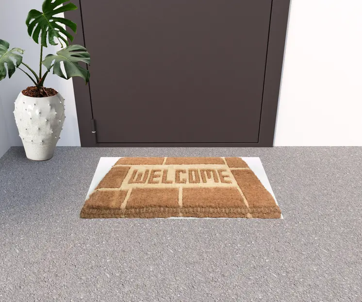 18" X 30" Brown Coir Welcome Outdoor Door Mat