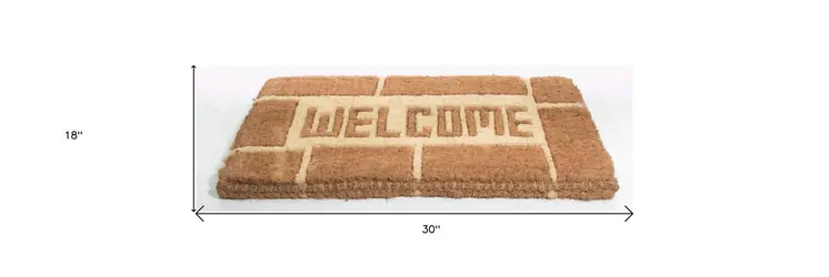 18" X 30" Brown Coir Welcome Outdoor Door Mat