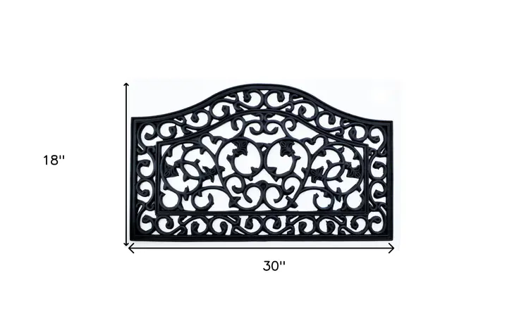 18" X 30" Black Rubber Outdoor Door Mat