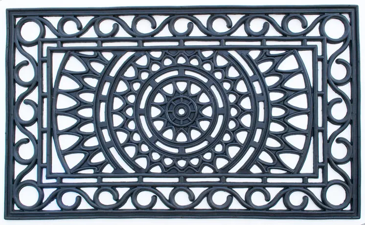 18" X 30" Black Rubber Outdoor Door Mat