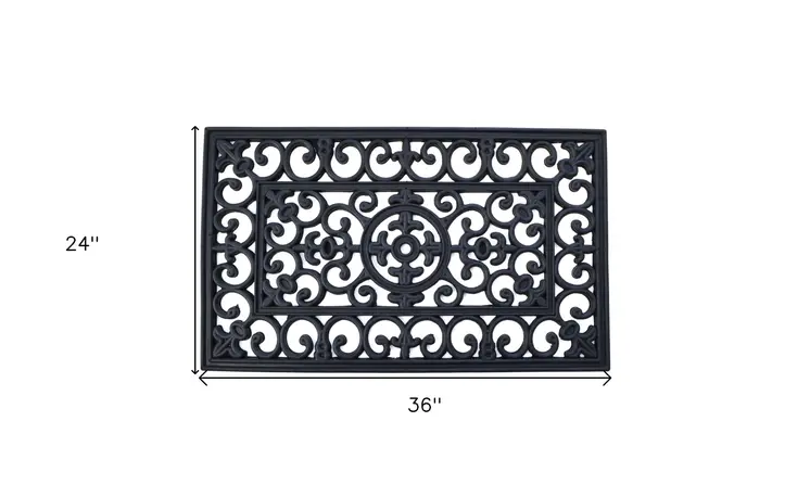 24" X 36" Black Rubber Outdoor Door Mat