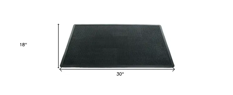 18" X 30" Black Rubber Outdoor Door Mat