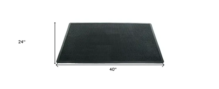 24" X 40" Black Rubber Outdoor Door Mat