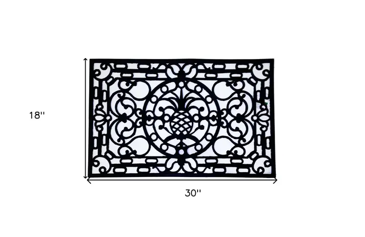 18" X 30" Black Rubber Pineapple Outdoor Door Mat