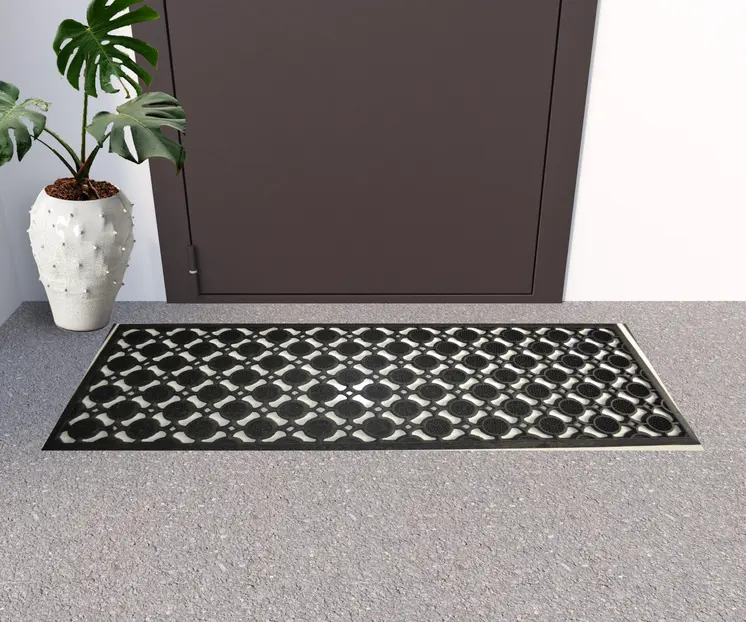 18" X 47" Black Rubber Outdoor Door Mat