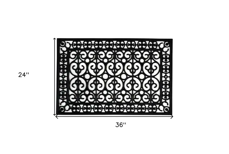 24" X 36" Black Rubber Outdoor Door Mat
