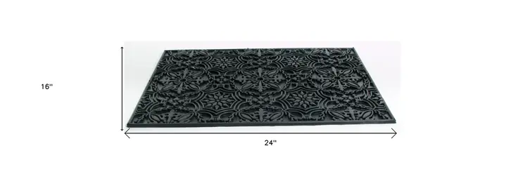 16" X 24" Black Rubber Outdoor Door Mat