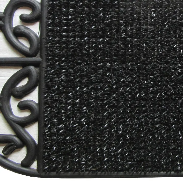 18" X 29" Black Rubber Outdoor Oval Door Mat