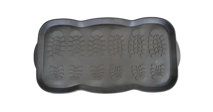 16" X 32" Black Rubber Outdoor Boot Tray