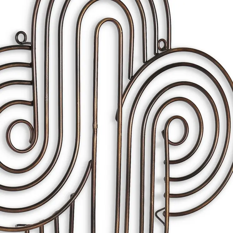 20" X 20" Bronze Metal Abstract Geometric Hanging Dimensional Sculpture