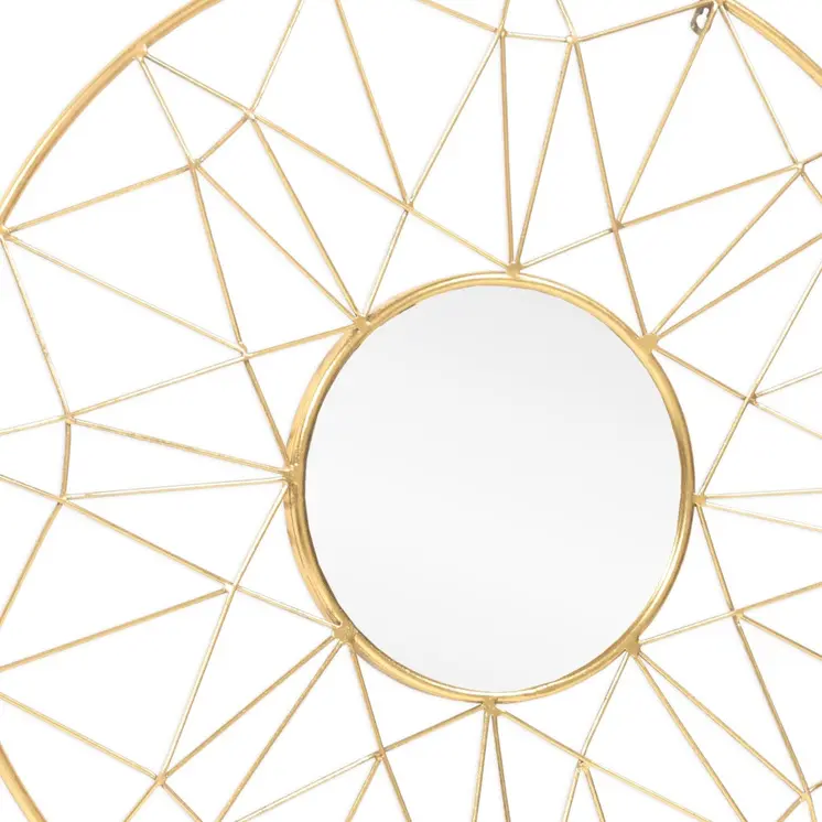 32" Gold Metal Round Accent Mirror