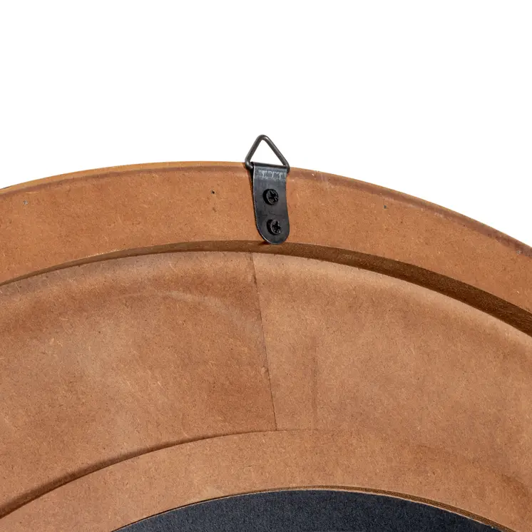 34" Brown Rattan Round Accent Mirror