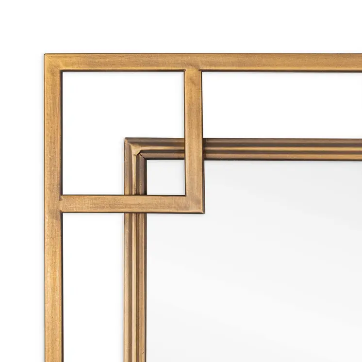 22" Gold Metal Square Accent Mirror